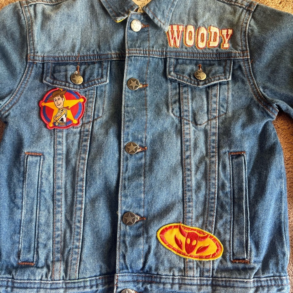 Disney Pixar Toy Story Woody denim jacket. size5-6 - Picture 3 of 12